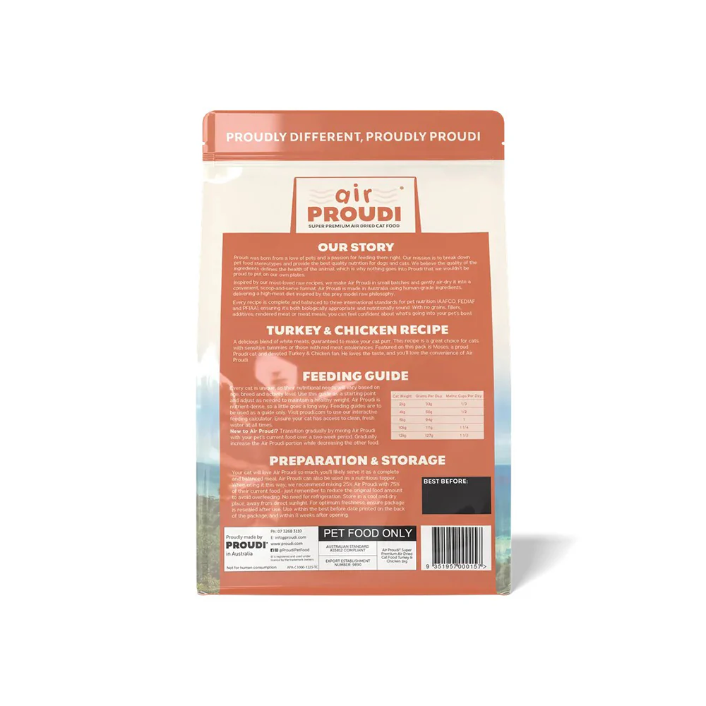 AIR PROUDI Premium Turkey & Chicken Air Dried Cat Food - Image 4