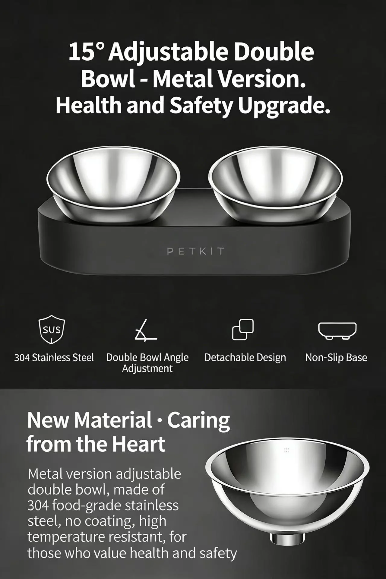 PETKIT Fresh Nano Metal Dual Bowl Pet Feeding Bowl - Image 3